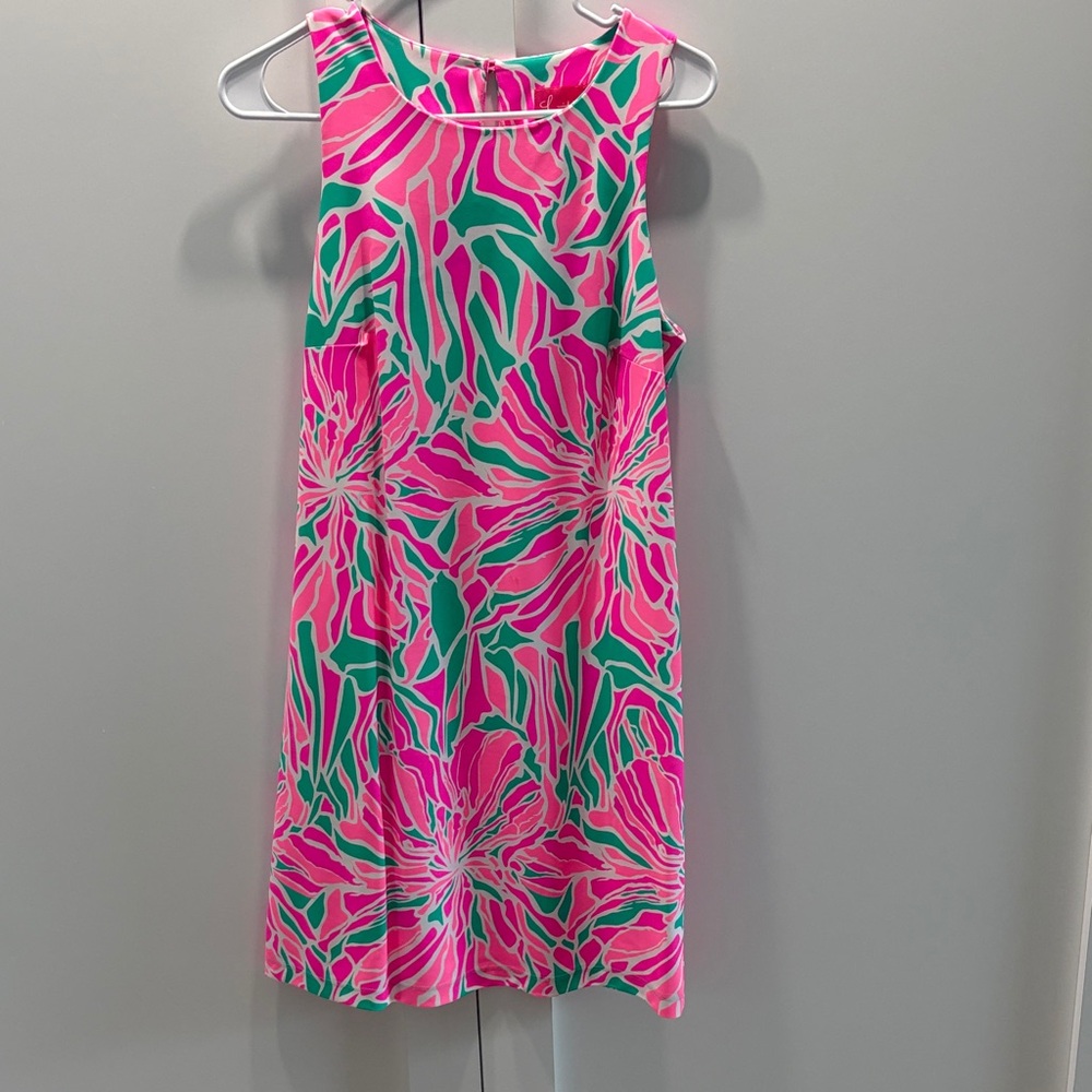Vibrant Pink and Green Dress